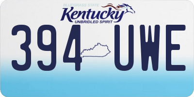 KY license plate 394UWE
