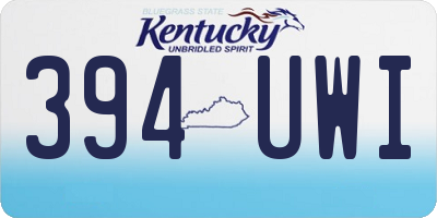 KY license plate 394UWI