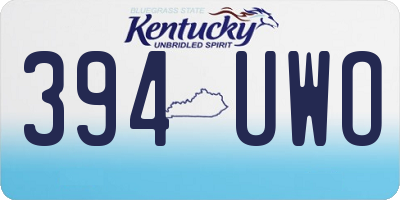 KY license plate 394UWO