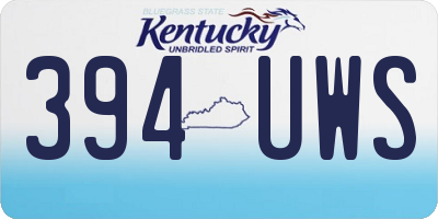 KY license plate 394UWS
