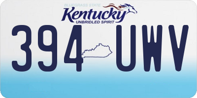 KY license plate 394UWV