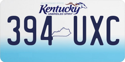 KY license plate 394UXC