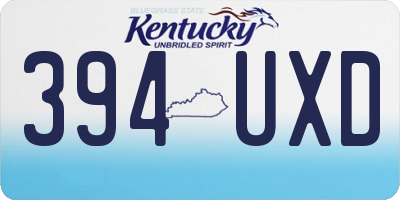 KY license plate 394UXD