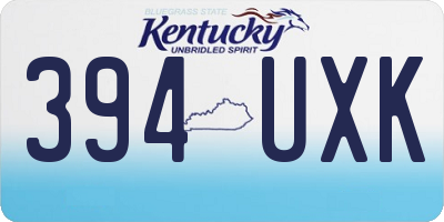 KY license plate 394UXK