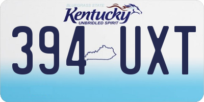 KY license plate 394UXT