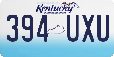 KY license plate 394UXU