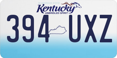 KY license plate 394UXZ