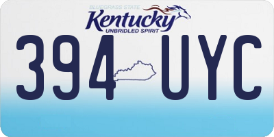 KY license plate 394UYC