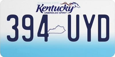 KY license plate 394UYD
