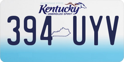 KY license plate 394UYV