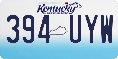 KY license plate 394UYW