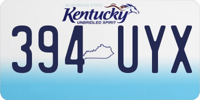 KY license plate 394UYX