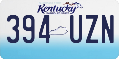 KY license plate 394UZN