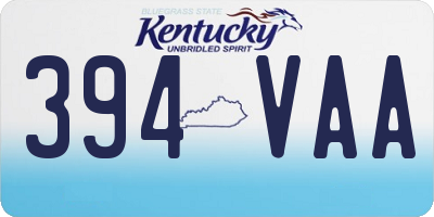 KY license plate 394VAA