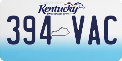 KY license plate 394VAC