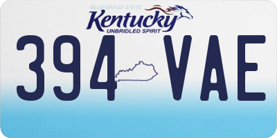 KY license plate 394VAE
