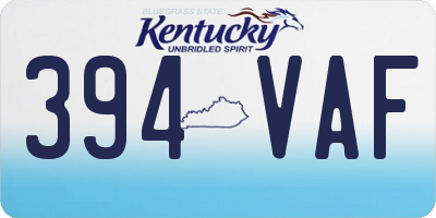 KY license plate 394VAF