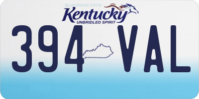 KY license plate 394VAL