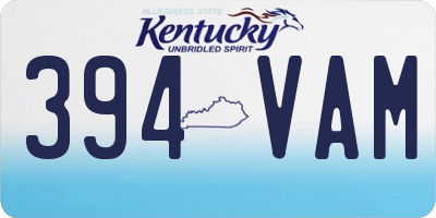 KY license plate 394VAM