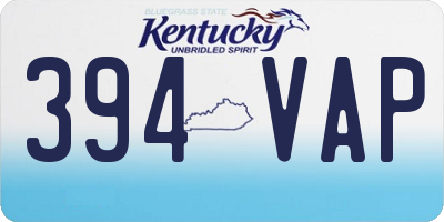 KY license plate 394VAP