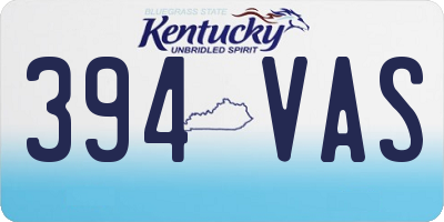 KY license plate 394VAS