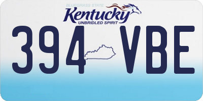 KY license plate 394VBE