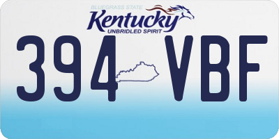KY license plate 394VBF