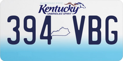 KY license plate 394VBG