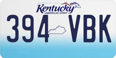 KY license plate 394VBK