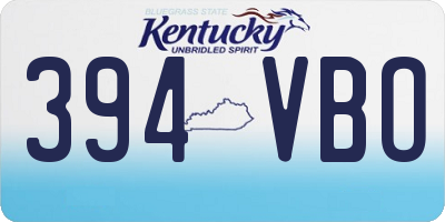 KY license plate 394VBO