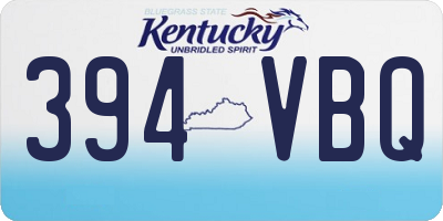 KY license plate 394VBQ