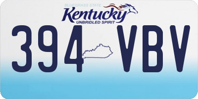 KY license plate 394VBV