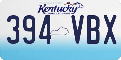KY license plate 394VBX