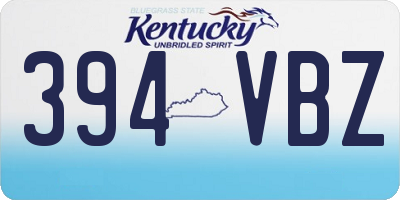 KY license plate 394VBZ