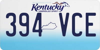 KY license plate 394VCE