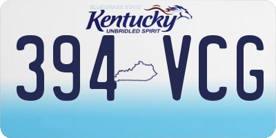 KY license plate 394VCG