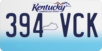KY license plate 394VCK