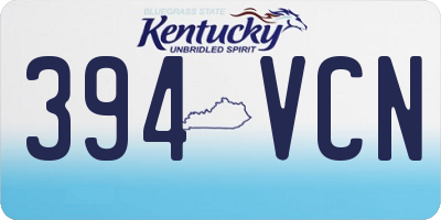 KY license plate 394VCN