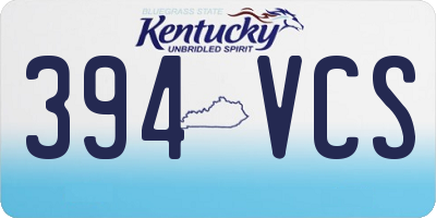 KY license plate 394VCS