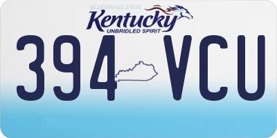 KY license plate 394VCU
