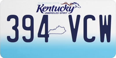 KY license plate 394VCW