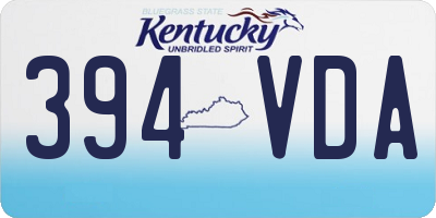 KY license plate 394VDA