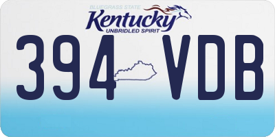 KY license plate 394VDB