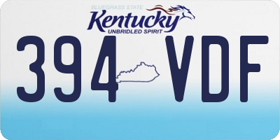 KY license plate 394VDF