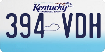 KY license plate 394VDH