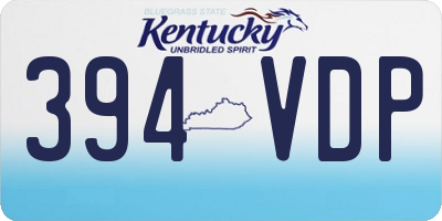 KY license plate 394VDP