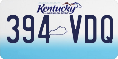 KY license plate 394VDQ