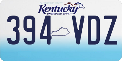 KY license plate 394VDZ