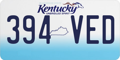 KY license plate 394VED