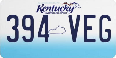 KY license plate 394VEG